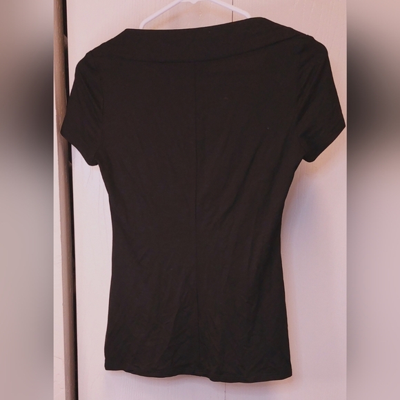 Trina Turk Boat Cowl Neck Top Size Small Pullover Stretch Elegant Cap Sleeve - Picture 8 of 9